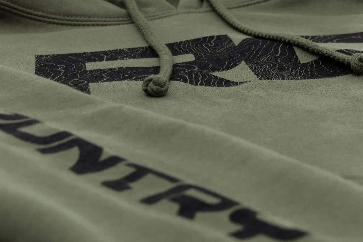 Rough Country Hoodie | RC Topographical Sleeve | Army Green | MD by Rough Country