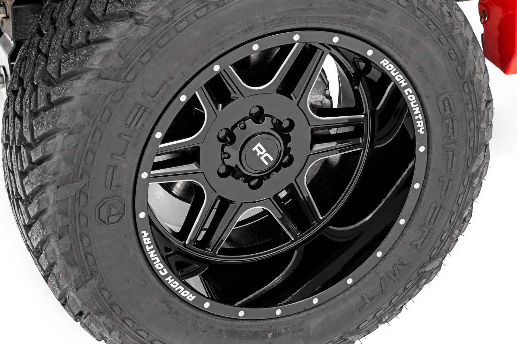 Rough Country 92 Series Wheel | Machined One-Piece | Gloss Black | 22x12 | 6x5.5 | -44mm by Rough Country