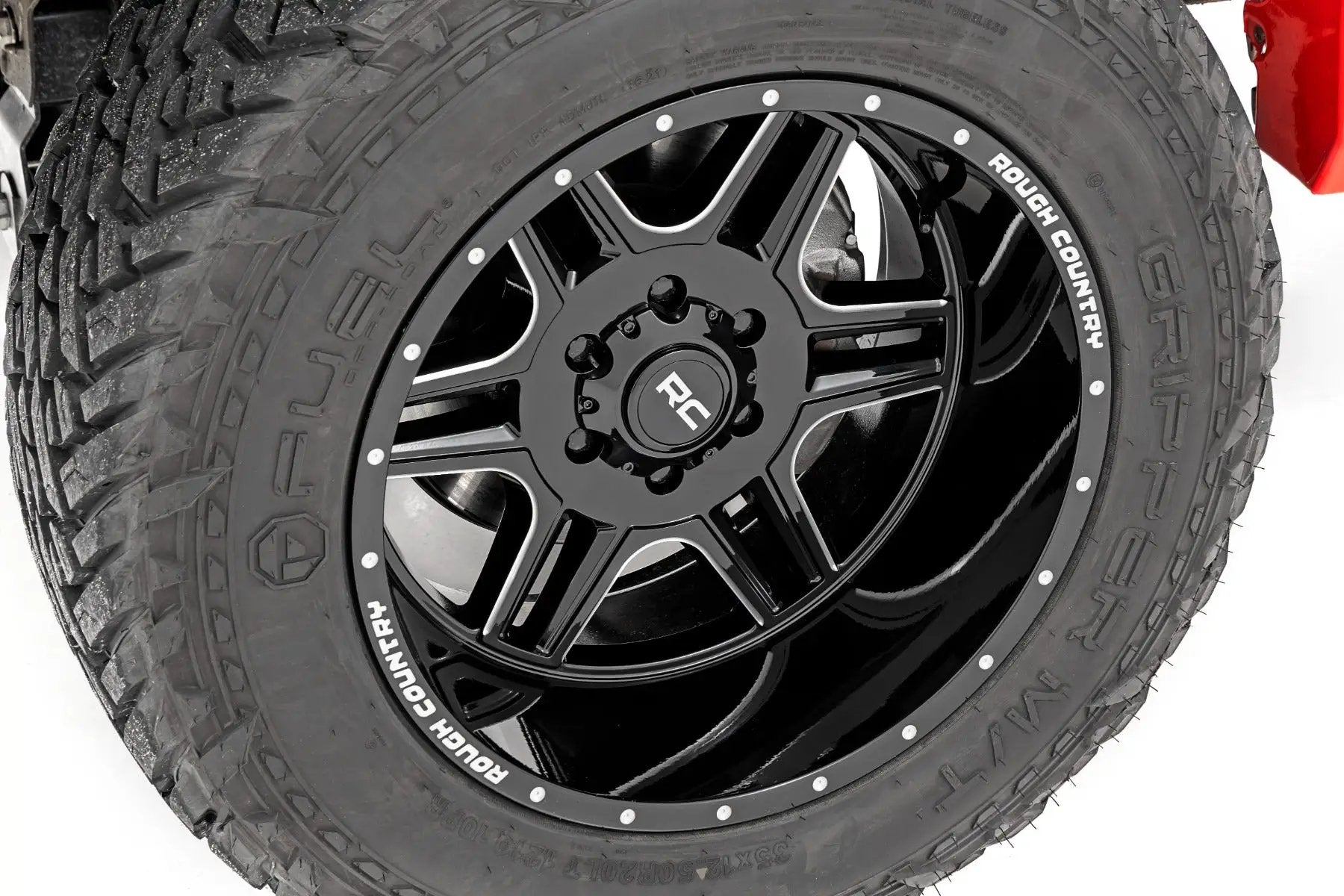 Rough Country 92 Series Wheel | Machined One-Piece | Gloss Black | 20x12 | 6x5.5 | -44mm by Rough Country