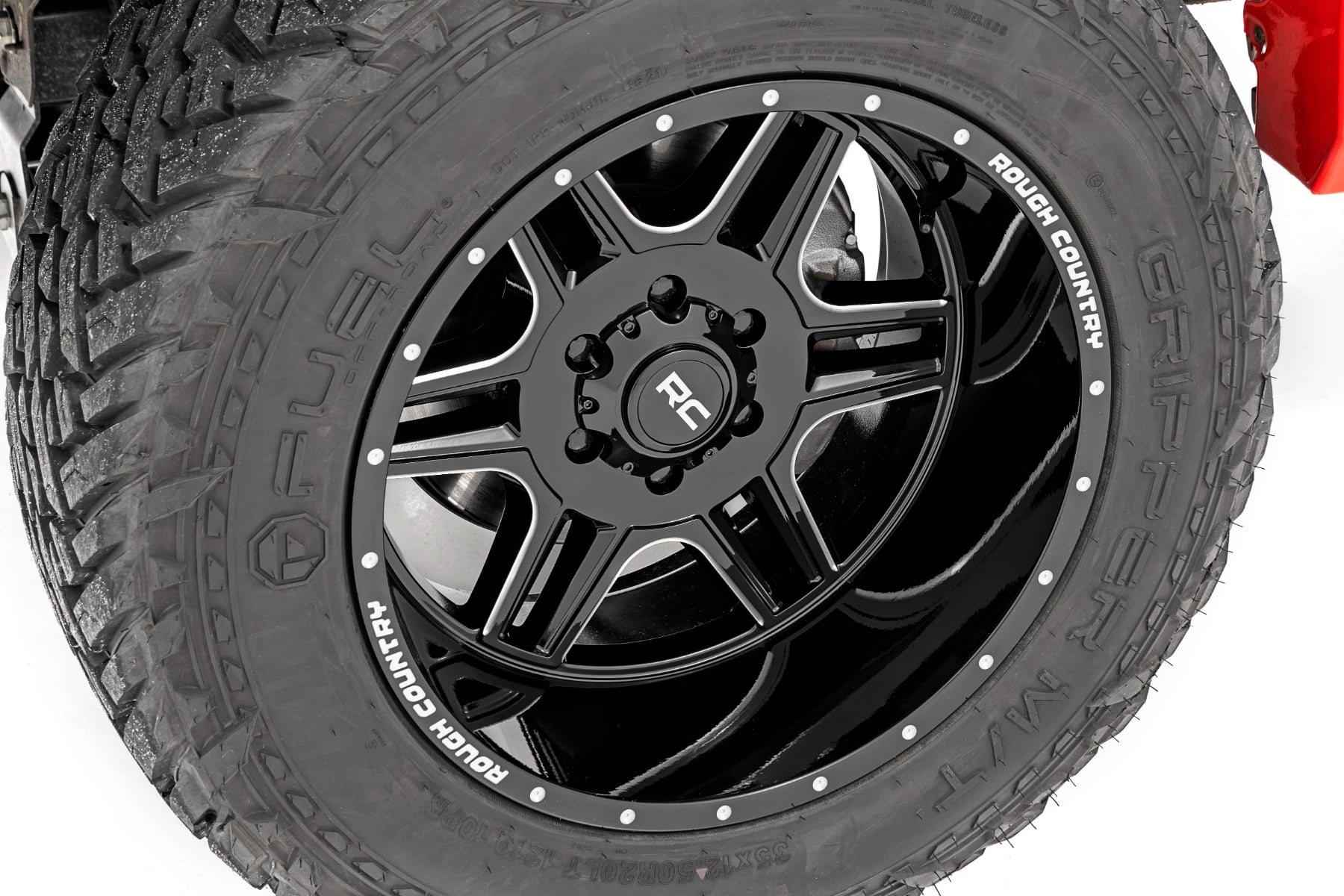 Rough Country 92 Series Wheel | Machined One-Piece | Gloss Black | 20x12 | 6x5.5 | -44mm by Rough Country