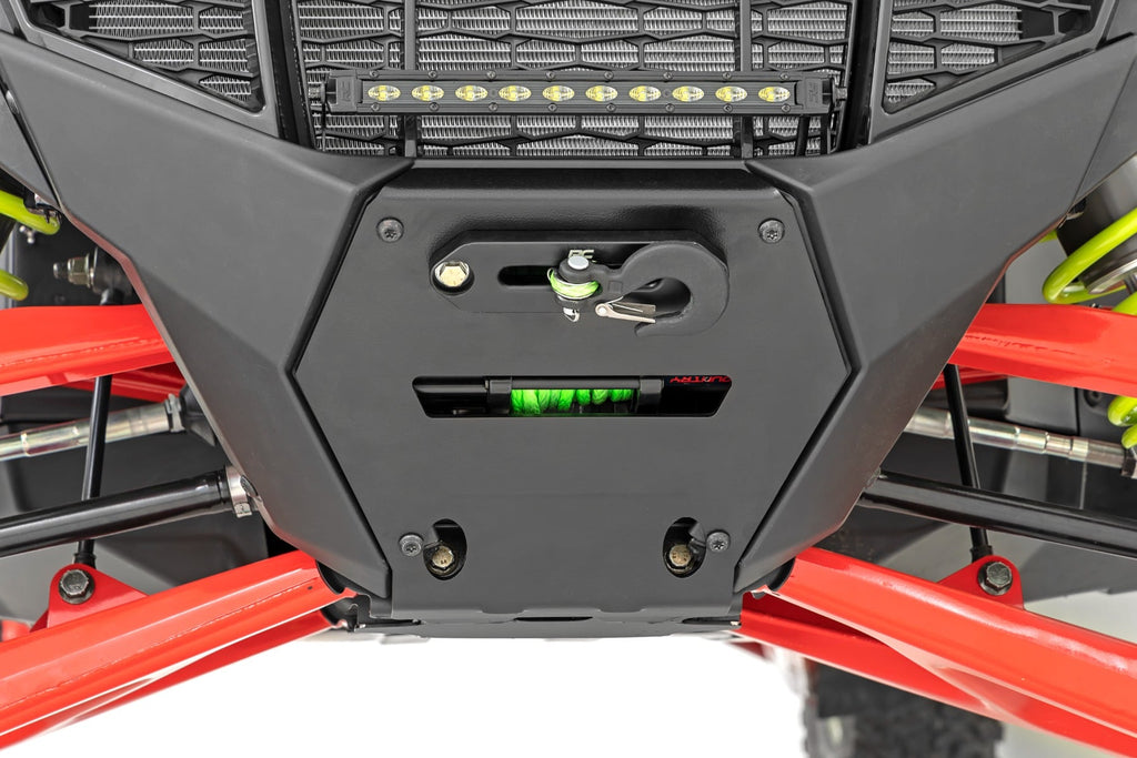 LED Light | Winch Mount | Front | 10" Black Slimline | Polaris RZR Pro R by Rough Country