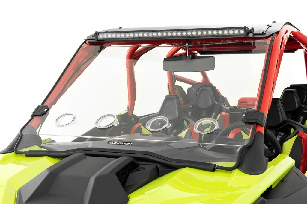 Vented Full Windshield | Scratch Resistant | Polaris RZR Turbo R by Rough Country