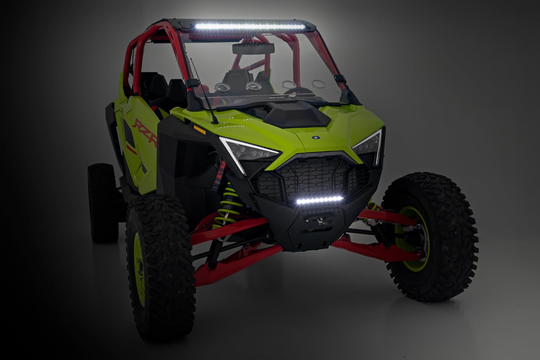 LED Light | Winch Mount | RS4500S | 10" Black Slimline | Polaris RZR Pro R by Rough Country