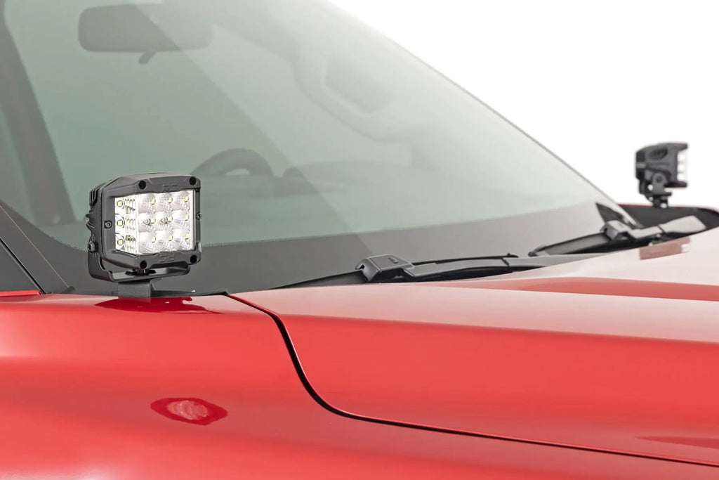 LED Light Kit | Ditch Mount | 2" Black Pair | Spot | Toyota Tundra (22-26) by Rough Country
