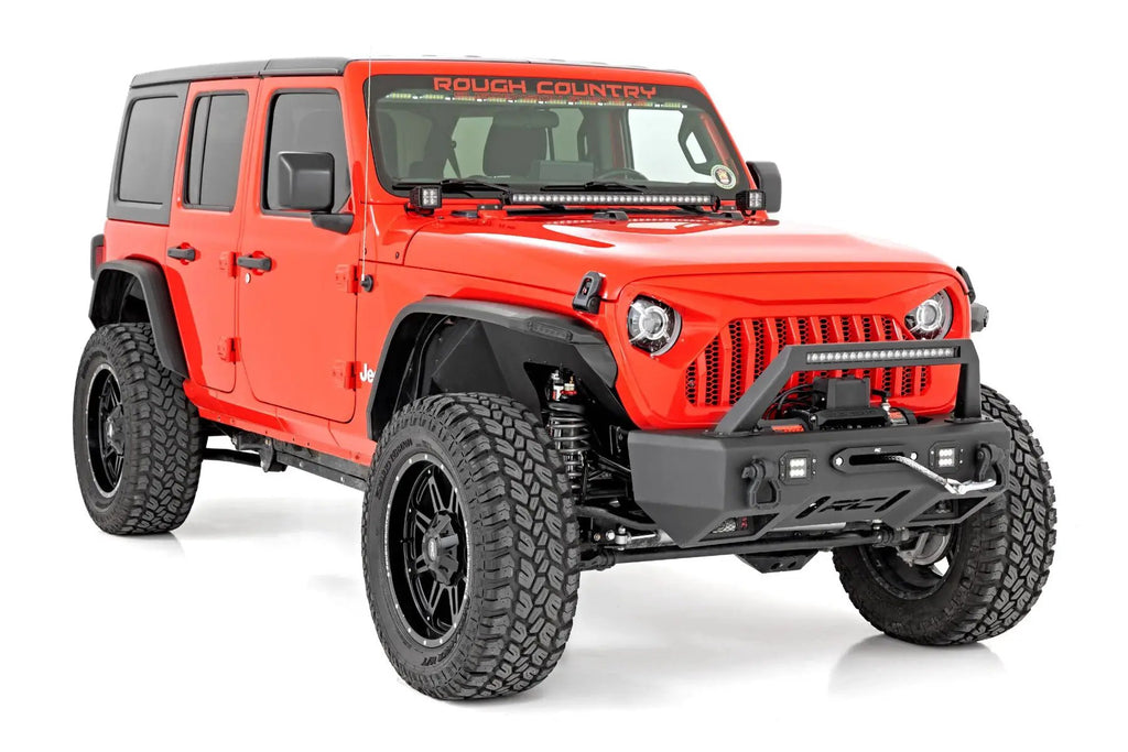 High Clearance LED Flat Fender Flare Kit | UV Treated | Jeep Wrangler JL (2018-2026) by Rough Country