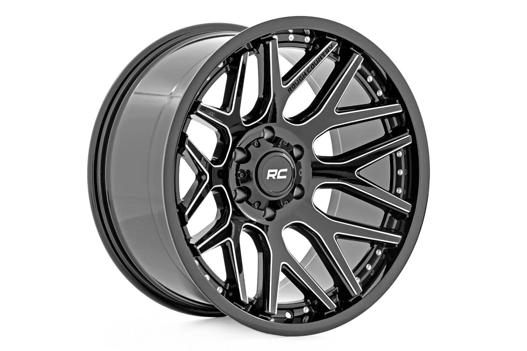 Rough Country 95 Series Wheel | Machined One-Piece | Gloss Black | 20x10 | 8x170 | -19mm by Rough Country