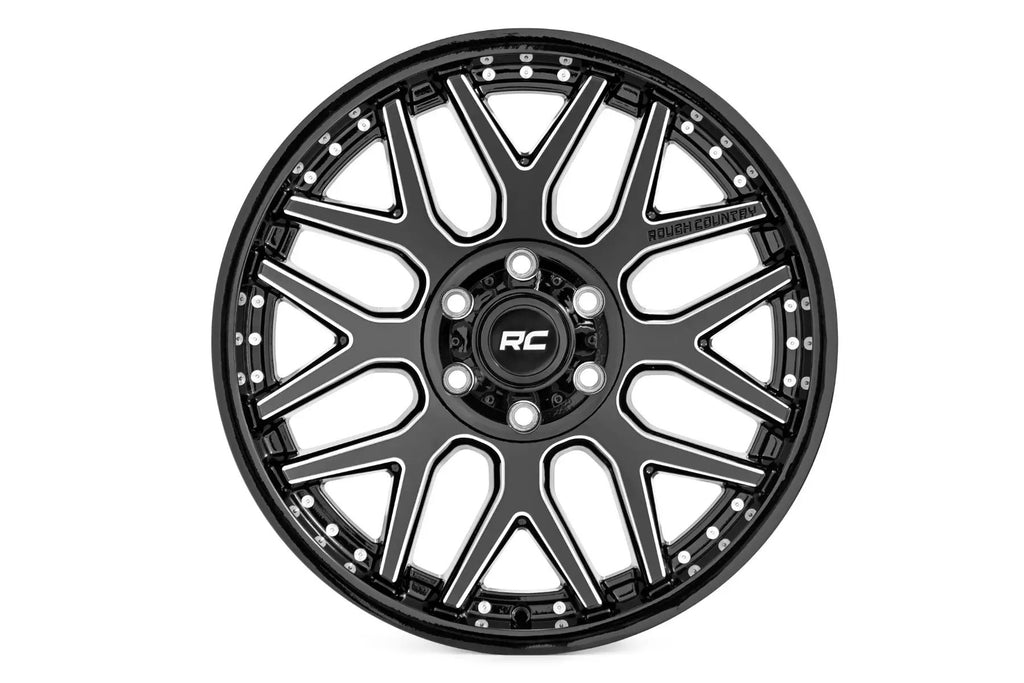 Rough Country 95 Series Wheel | Machined One-Piece | Gloss Black | 20x10 | 8x170 | -19mm by Rough Country