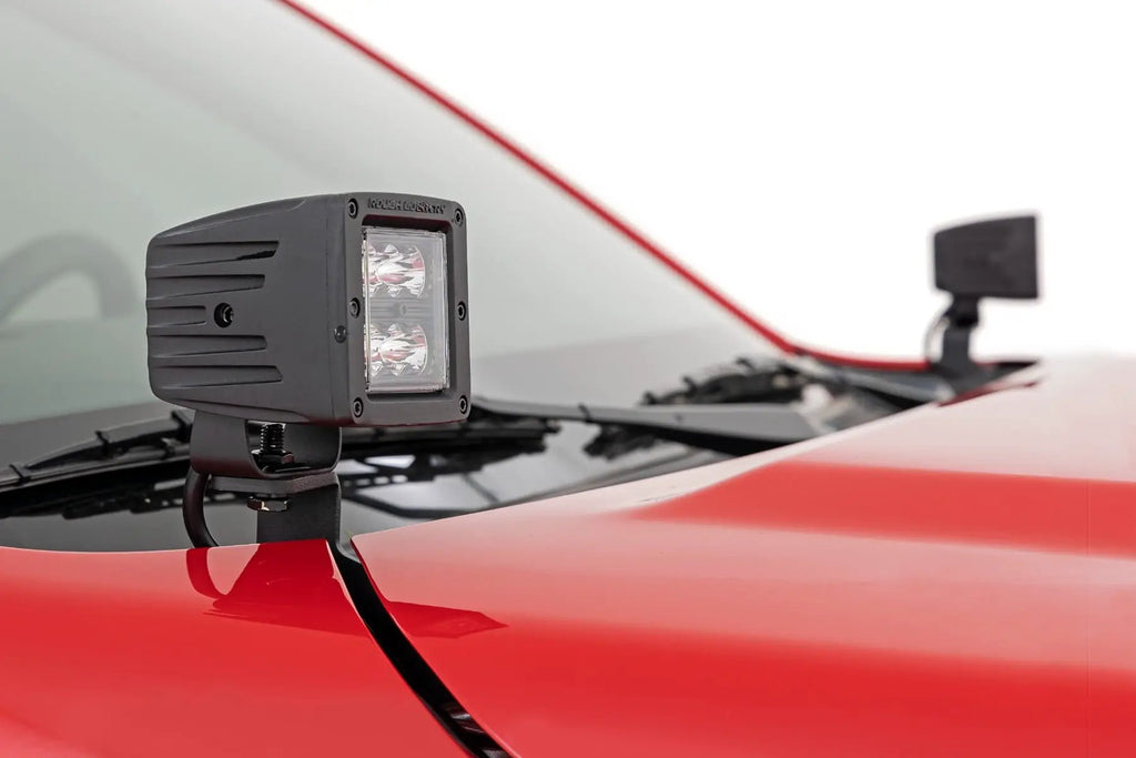 LED Light Kit | Ditch Mount | 2" Black Pair | Flood | Nissan Frontier (22-26) by Rough Country