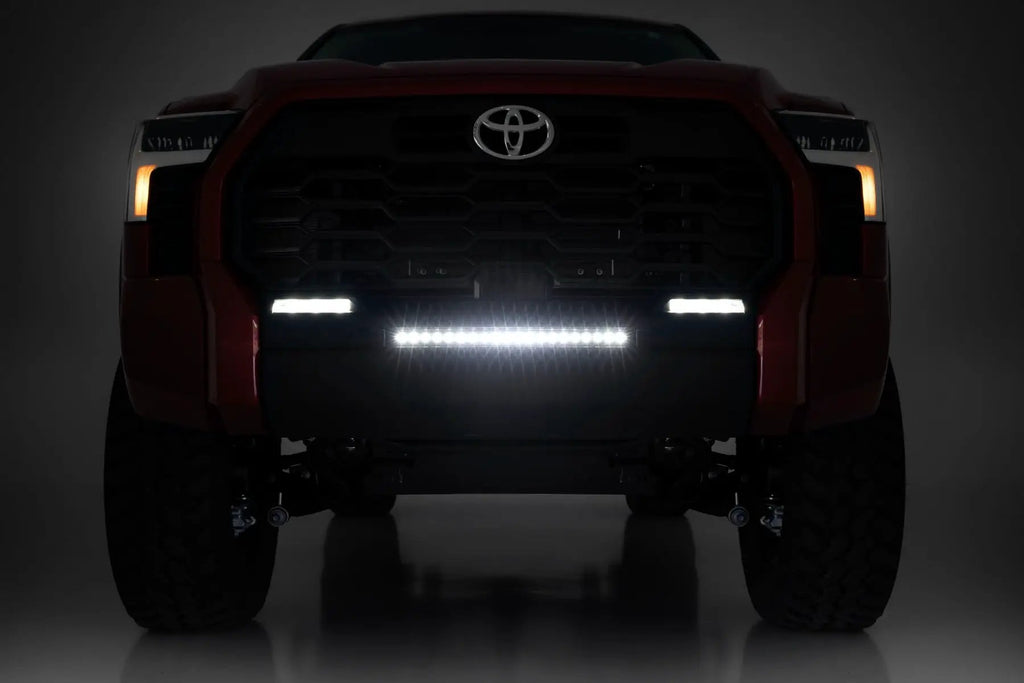 LED Light Kit | Bumper Mount | 20" Black Slim Line | Toyota Tundra (22-26) by Rough Country