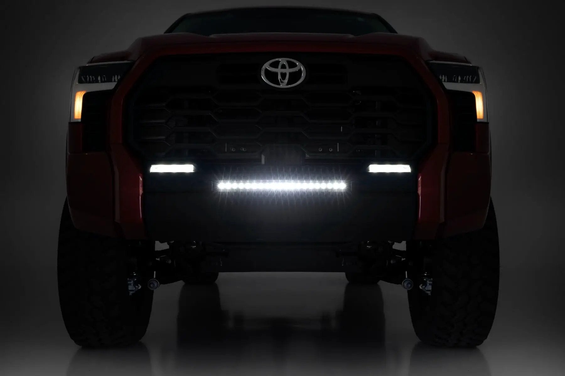 LED Light Kit | Bumper Mount | 20" Black Slim Line | Toyota Tundra (22-26) by Rough Country