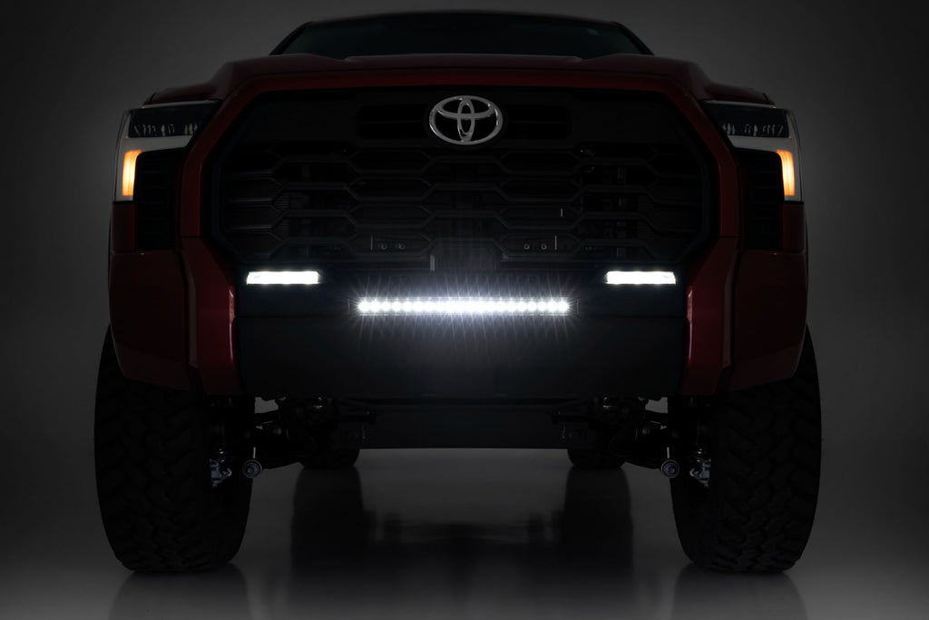LED Light Kit | Bumper Mount | 20" Black Slim Line | Toyota Tundra (22-26) by Rough Country