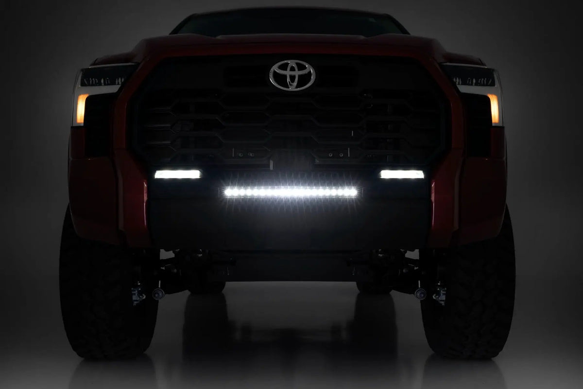LED Light Kit | Bumper Mount | 20" Black Slim Line | Toyota Tundra (22-26) by Rough Country