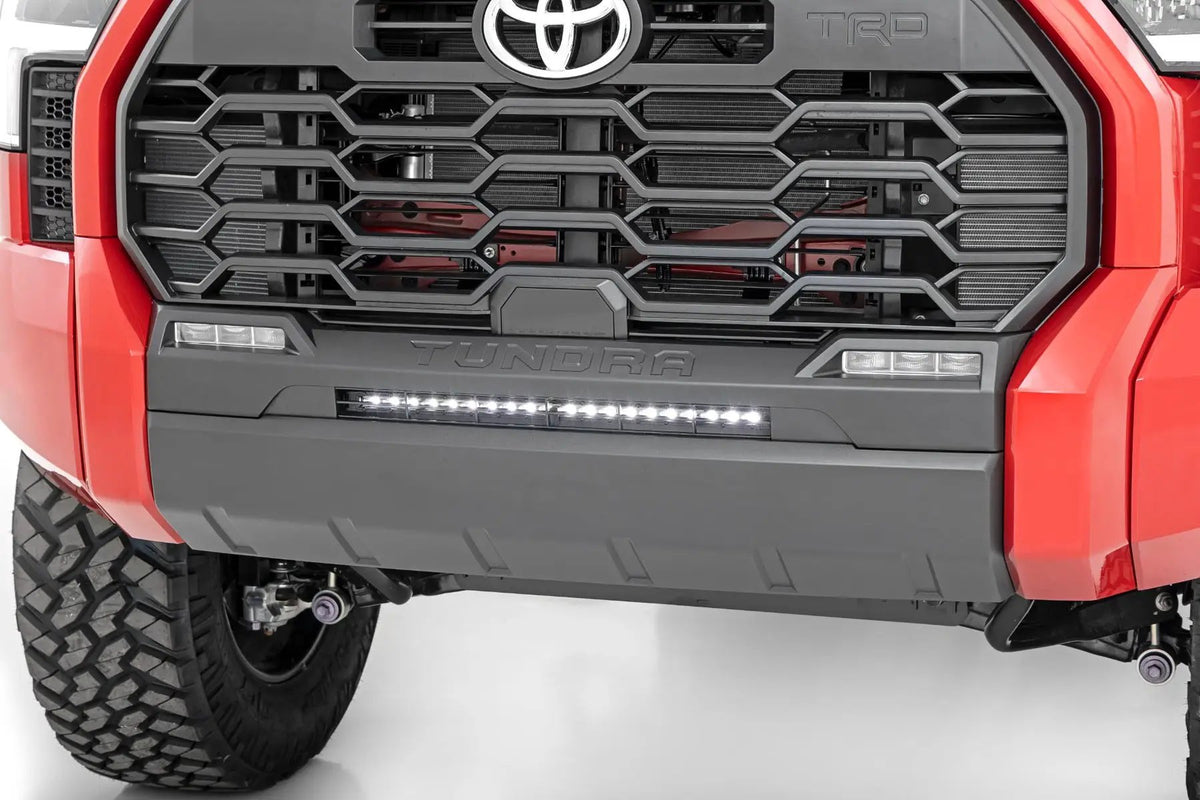 LED Light Kit | Bumper Mount | 20" Black Slim Line | Toyota Tundra (22-26) by Rough Country