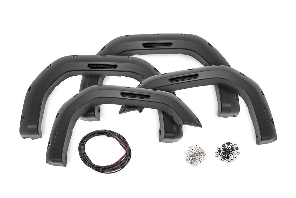 Pocket Fender Flares | GBA Black | GMC Sierra 2500 HD/Sierra 3500 HD (20-26) by Rough Country