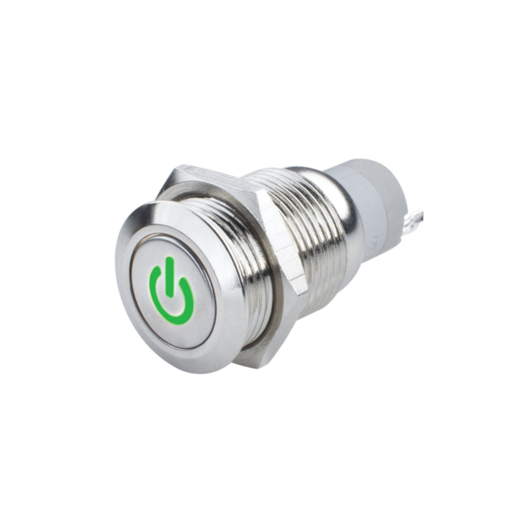 Pre-Wired Power Symbol On/Off Flush Mount LED Switch, Green by Oracle Lighting