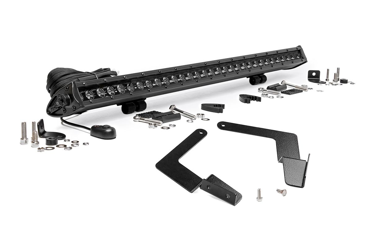 LED Light Kit | Lower Grille Mount | 30" Black Single Row | Toyota Tacoma (16-23) by Rough Country
