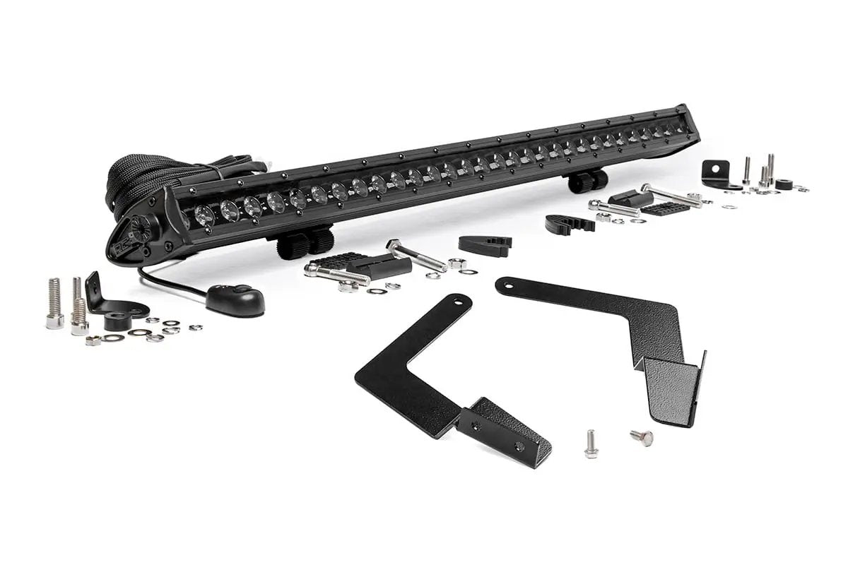 LED Light Kit | Lower Grille Mount | 30" Black Single Row | Toyota Tacoma (16-23) by Rough Country