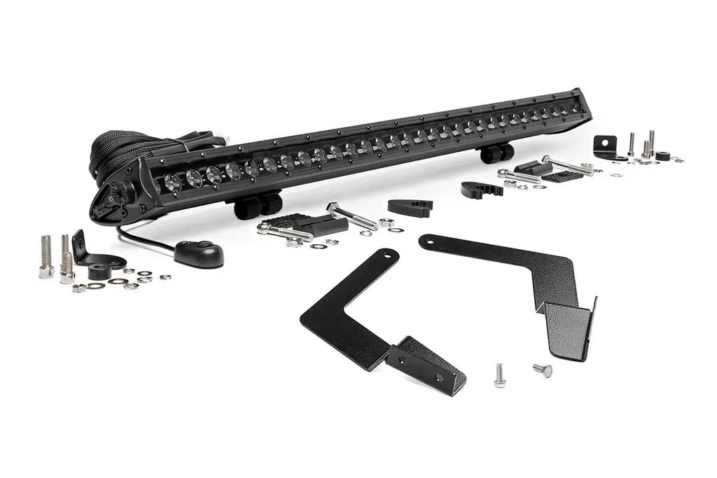 LED Light Kit | Lower Grille Mount | 30" Black Single Row | Toyota Tacoma (16-23) by Rough Country