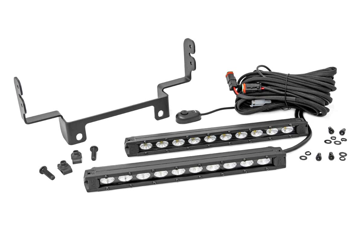 LED Light Kit | Bumper Mount | 10" Black Slimline Pair | Honda Pioneer 1000 by Rough Country