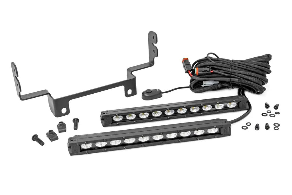 LED Light Kit | Bumper Mount | 10" Black Slimline Pair | Honda Pioneer 1000 by Rough Country