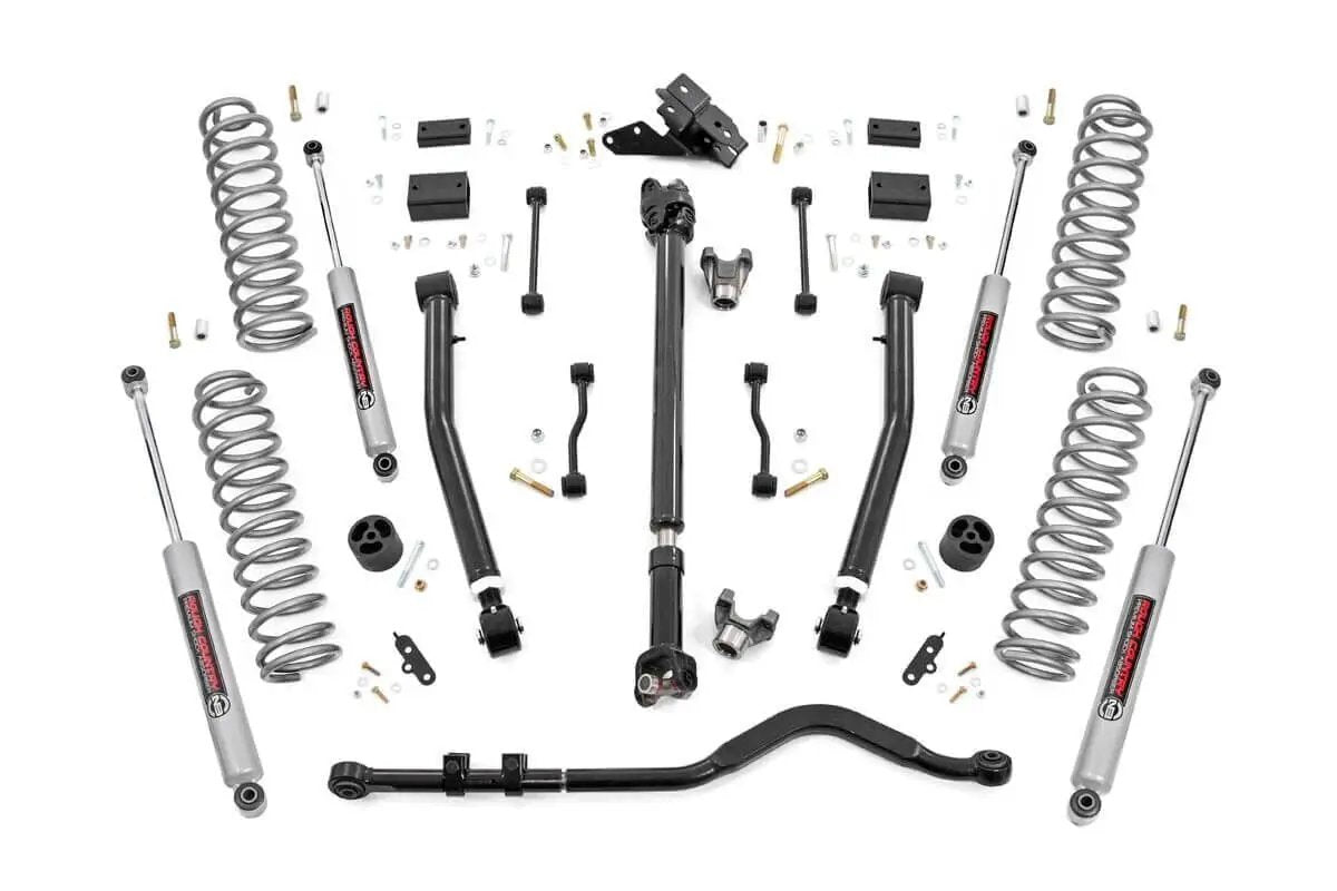 3.5 Inch Lift Kit | Adj Lower | FR D/S | Jeep Wrangler Unlimited 4WD (18-23) by Rough Country