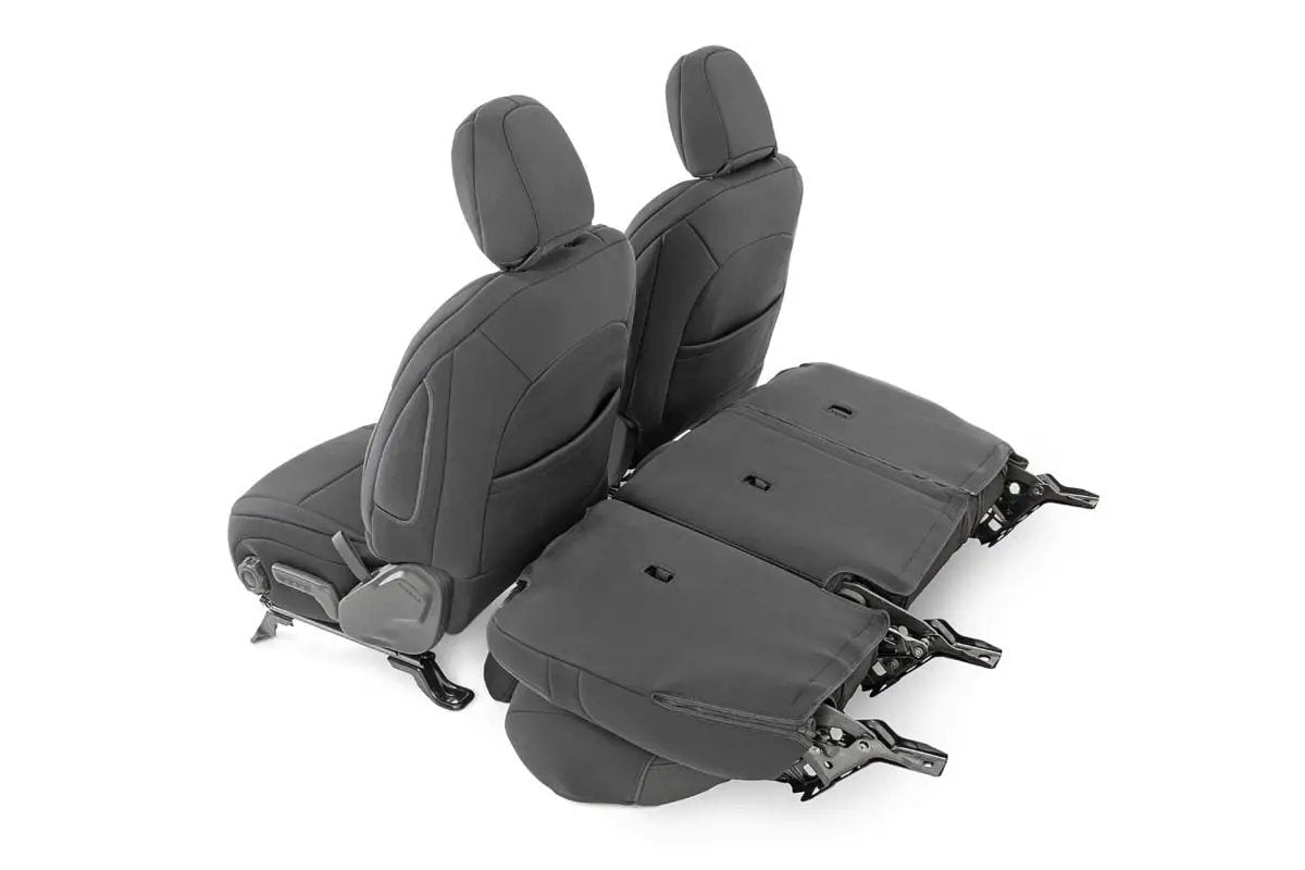 Seat Covers | Front and Rear | Jeep Wrangler Unlimited 4WD (2018-2026) by Rough Country