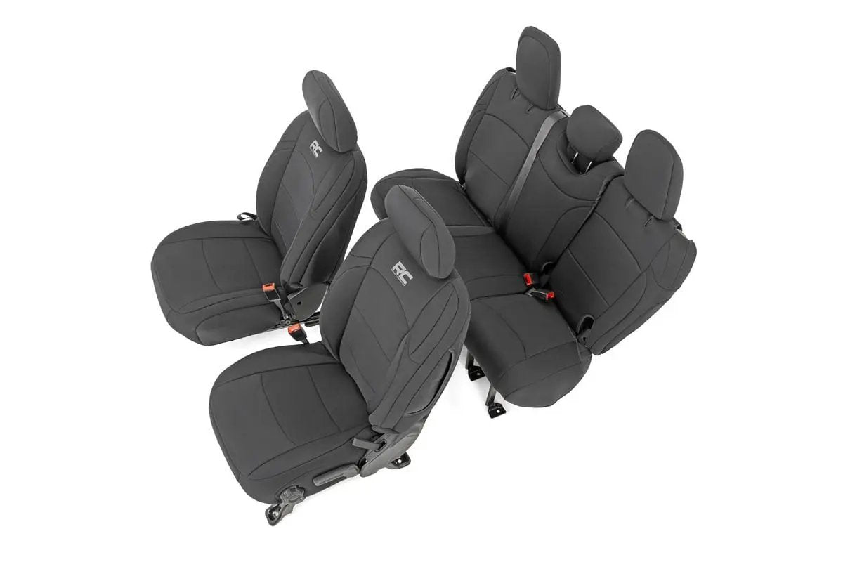 Seat Covers | Front and Rear | Jeep Wrangler Unlimited 4WD (2018-2026) by Rough Country