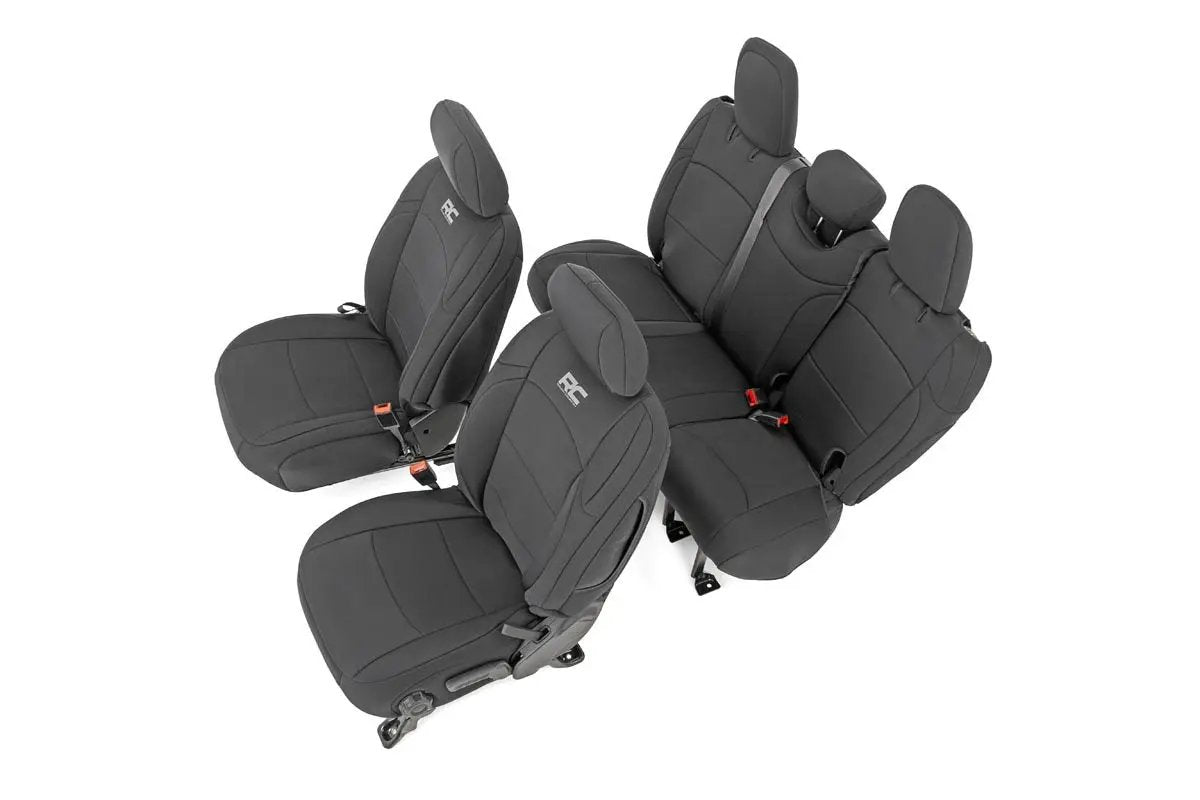Seat Covers | Front and Rear | Jeep Wrangler Unlimited 4WD (2018-2026) by Rough Country