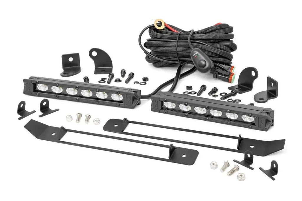 Dual 6in LED Grille Kit | Black Slimline | Ram 1500 2WD/4WD (2019-2024) by Rough Country