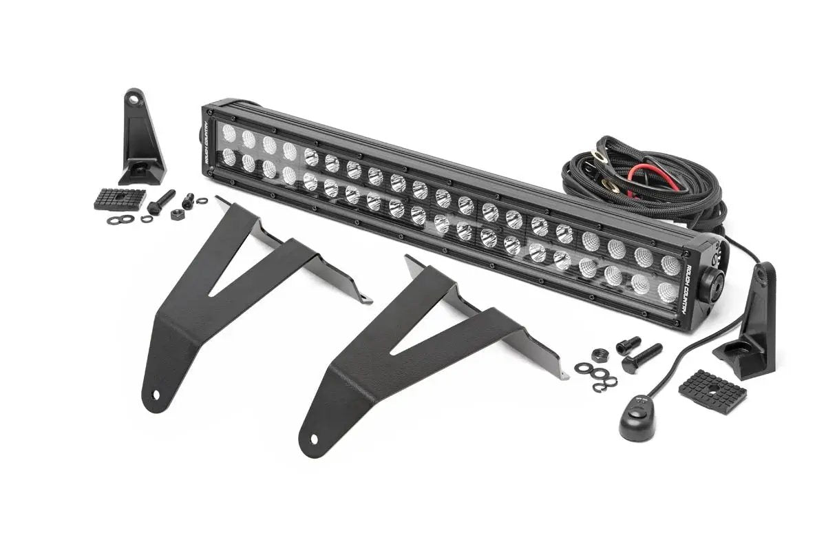 LED Light Kit | Bumper Mount | 20" Black Dual Row | Ram 1500 2WD/4WD (19-24) by Rough Country