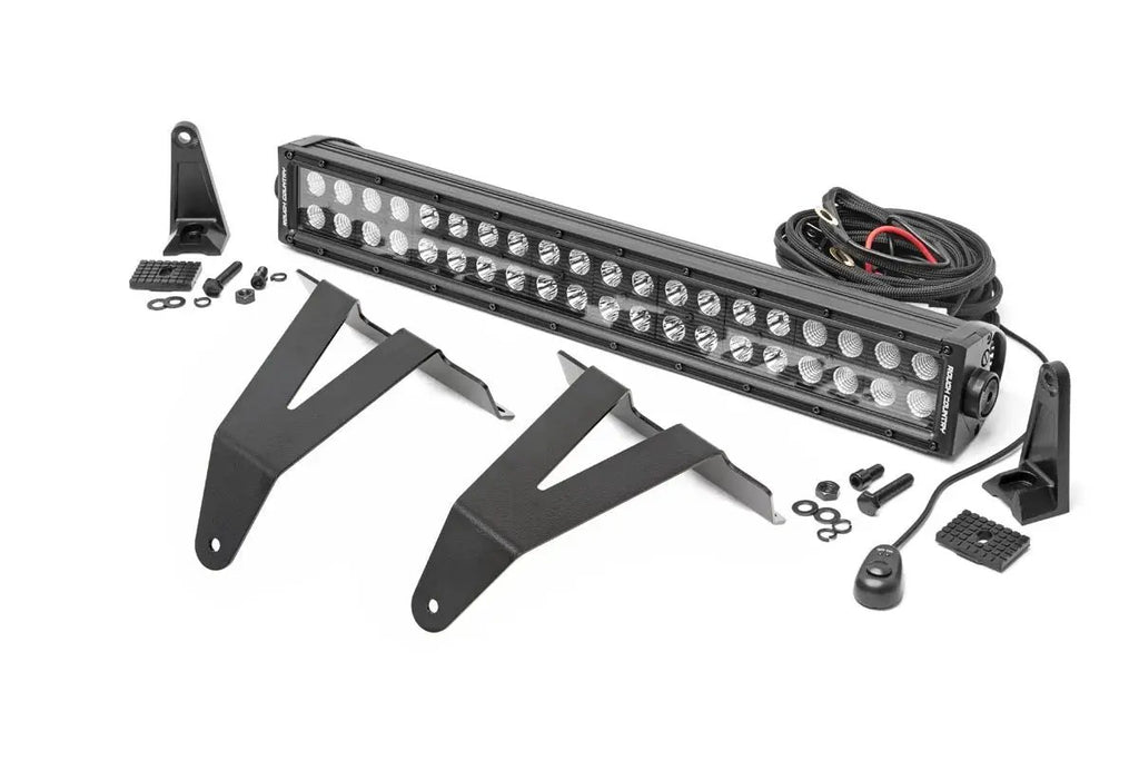 LED Light Kit | Bumper Mount | 20" Black Dual Row | Ram 1500 2WD/4WD (19-24) by Rough Country