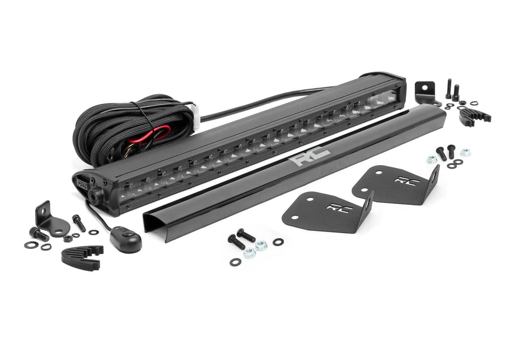 LED Light Kit | Bumper Mount | 20" Black Single Row | Ford Bronco Sport (21-26) by Rough Country