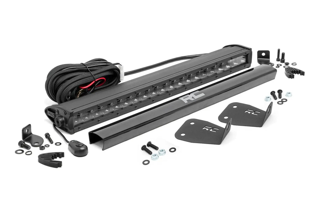 LED Light Kit | Bumper Mount | 20" Black Single Row | Ford Bronco Sport (21-26) by Rough Country