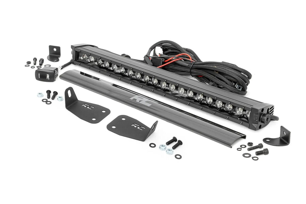 LED Light Kit | Bumper Mount | 20" Black Single Row | White DRL | Ford Bronco Sport (21-26) by Rough Country