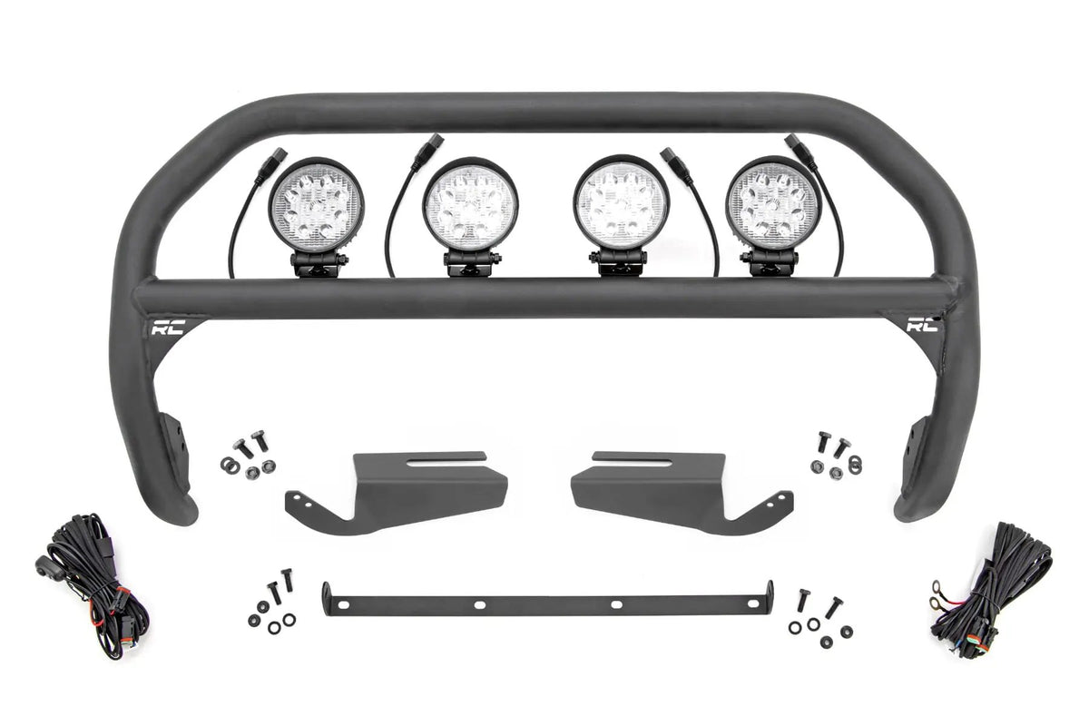 Nudge Bar | 4 Inch Round Led (x4) | OE Modular Steel | Ford Bronco 4WD (21-26) by Rough Country