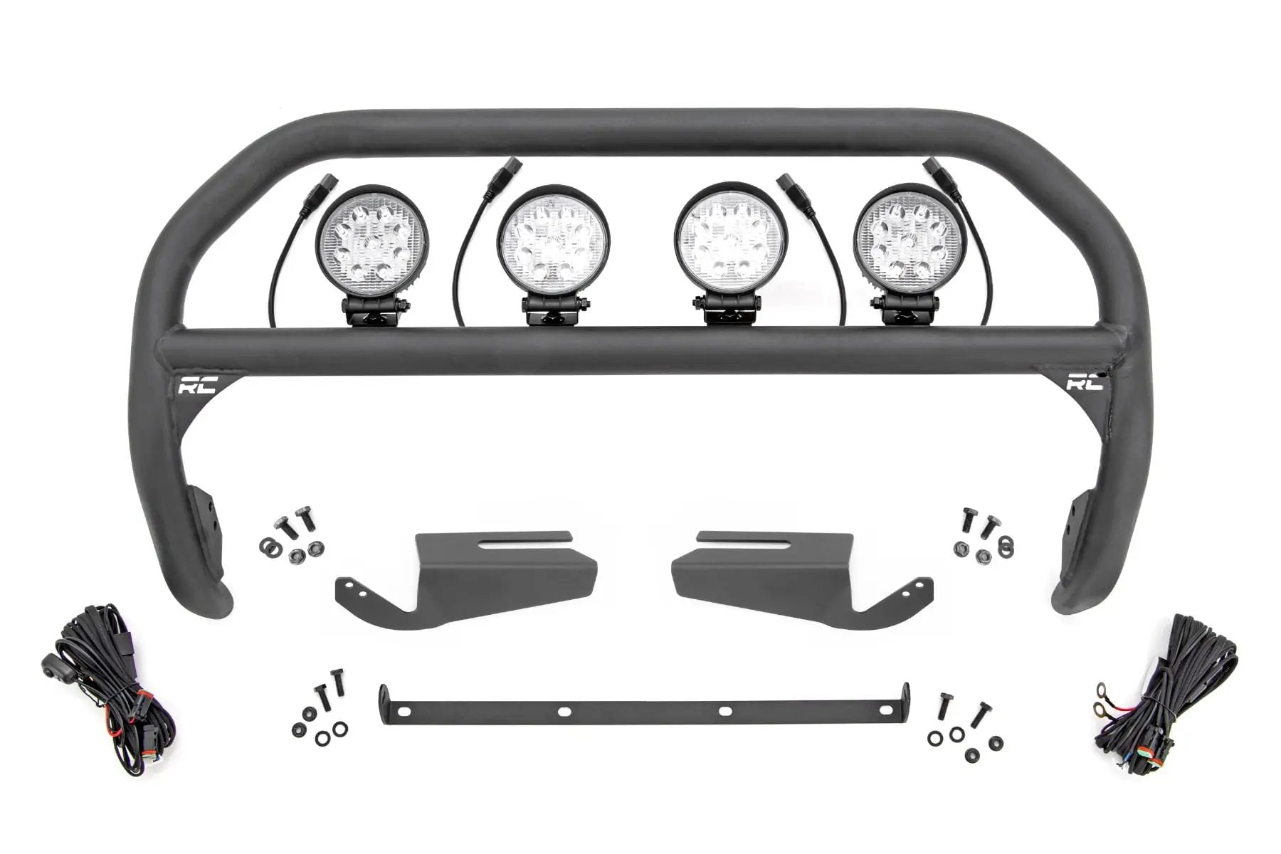 Nudge Bar | 4 Inch Round Led (x4) | OE Modular Steel | Ford Bronco 4WD (21-26) by Rough Country