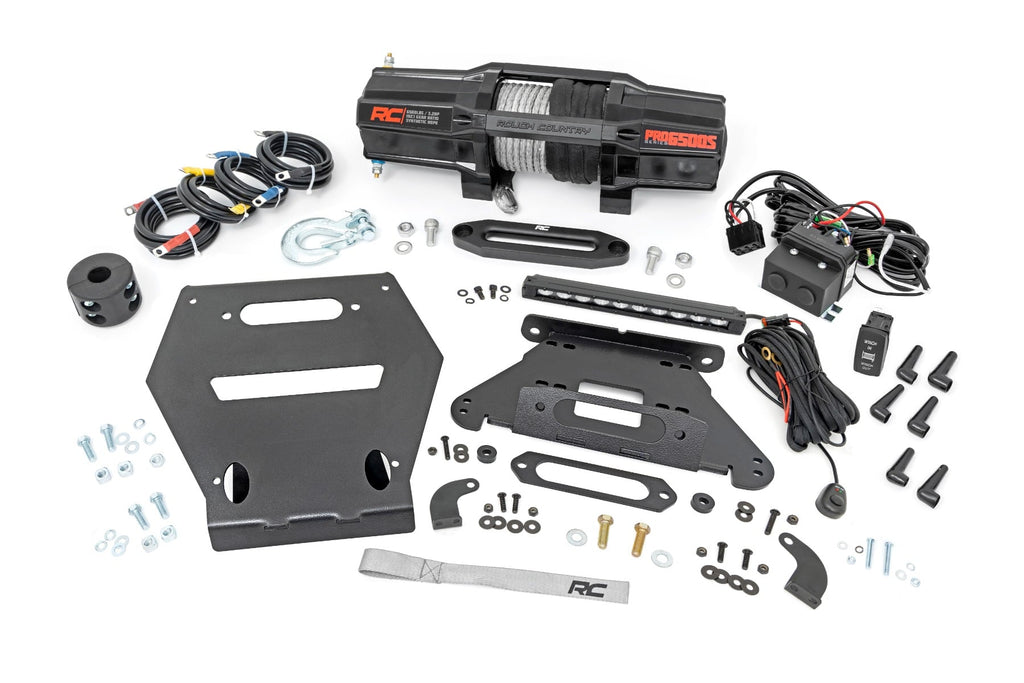 LED Light | Winch Mount | RS6500S | 10" Black Slimline | Polaris RZR Pro R by Rough Country