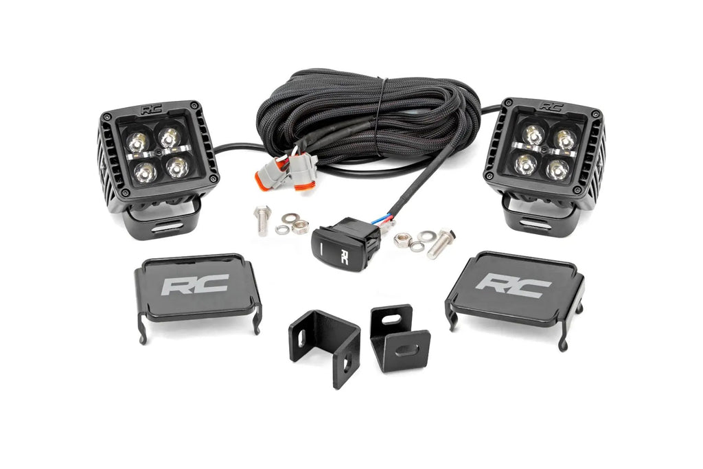 LED Light Kit | Ditch Mount | 2" Black Pair | White DRL | Toyota Tundra (22-26)