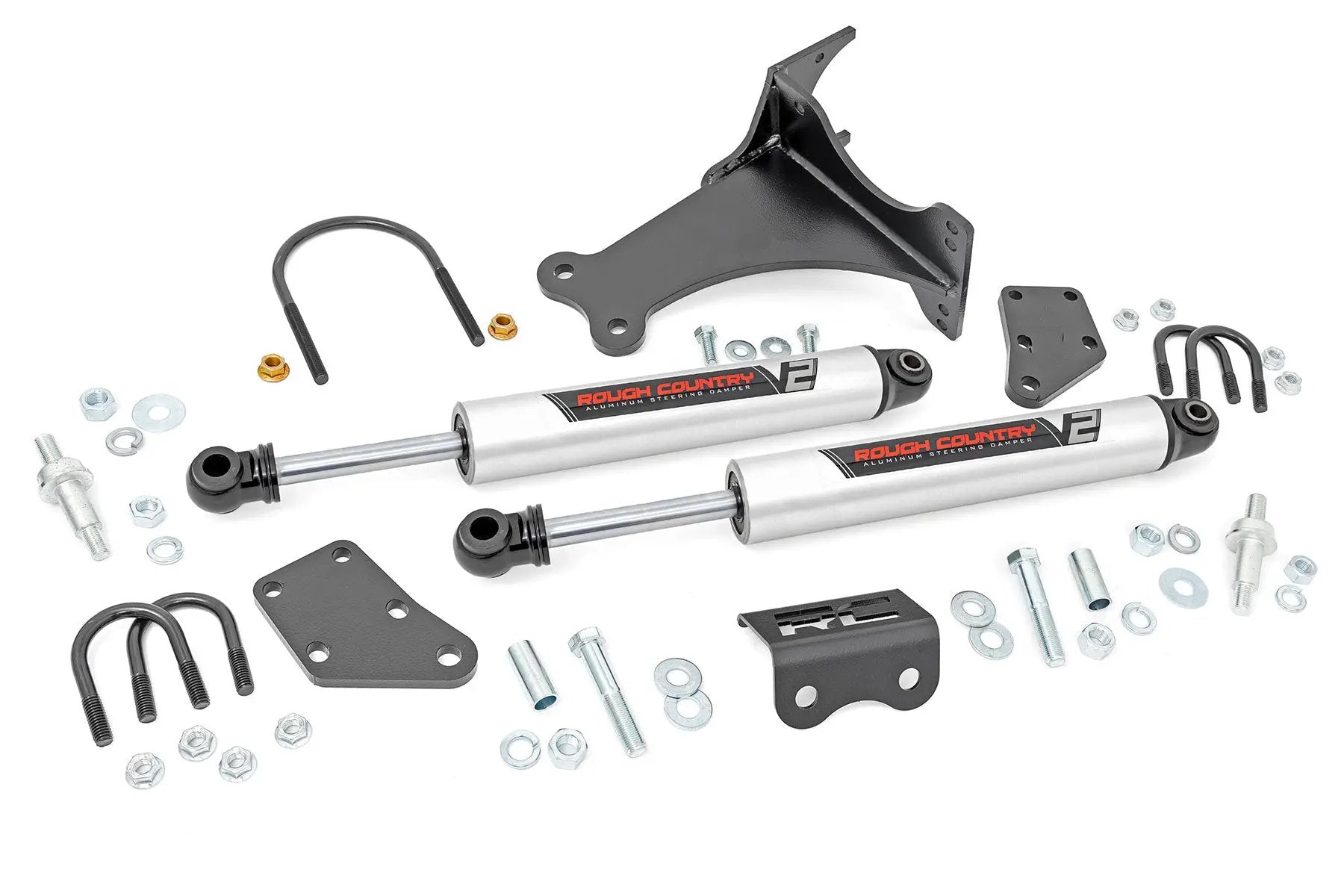 V2 Steering Stabilizer | Dual | 2-8 Inch Lift | Ford F-250/F-350 Super Duty (05-26) by Rough Country