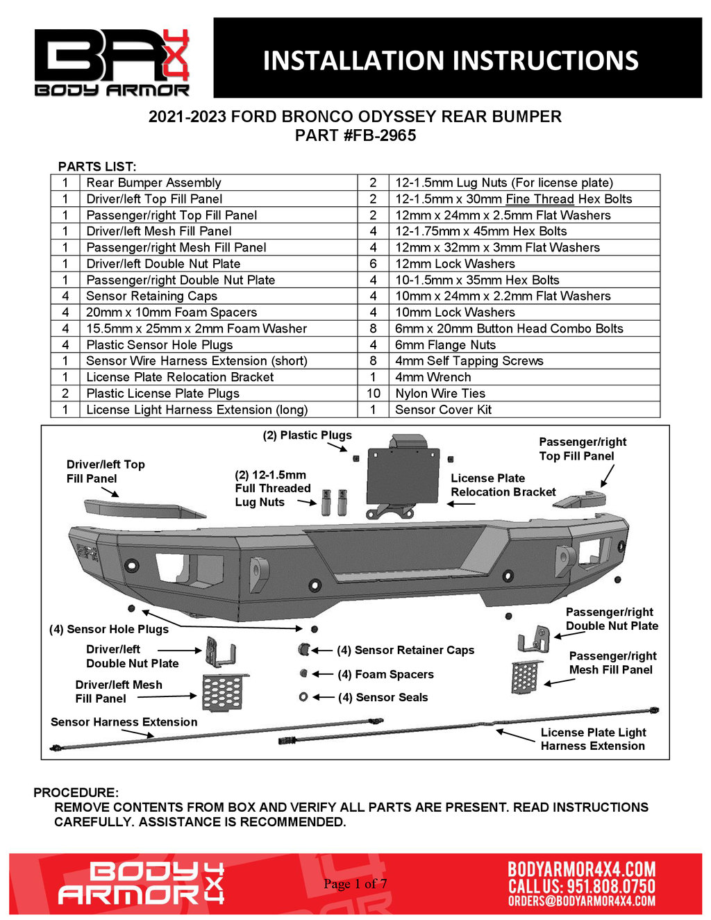 2021-2024 Ford Bronco Odyssey Rear Bumper by Body Armor 4x4
