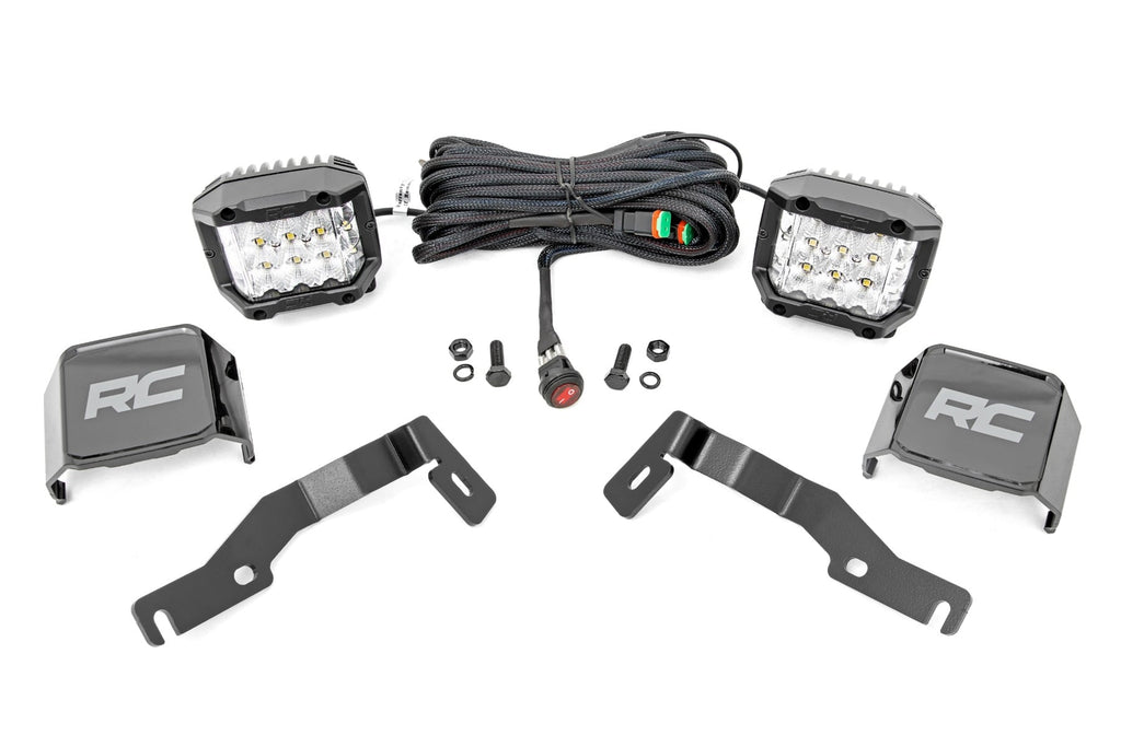 LED Light Kit | Ditch Mount | 3" OSRAM | Wide | Toyota Tacoma 2WD/4WD (24-26) by Rough Country
