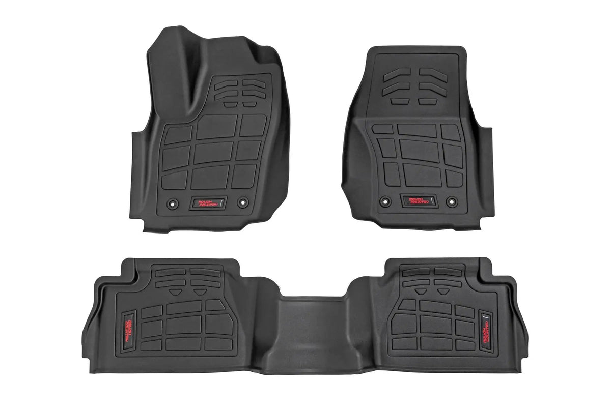 Sure-Fit Floor Mats | Front & Rear | Double Cab | Toyota Tacoma (24-26) by Rough Country