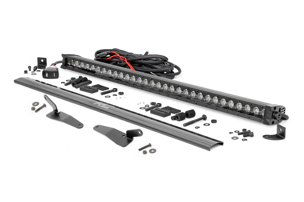 30" Single Row Light Mount | Front | Black Series | White DRL | Polaris RZR Turbo R 