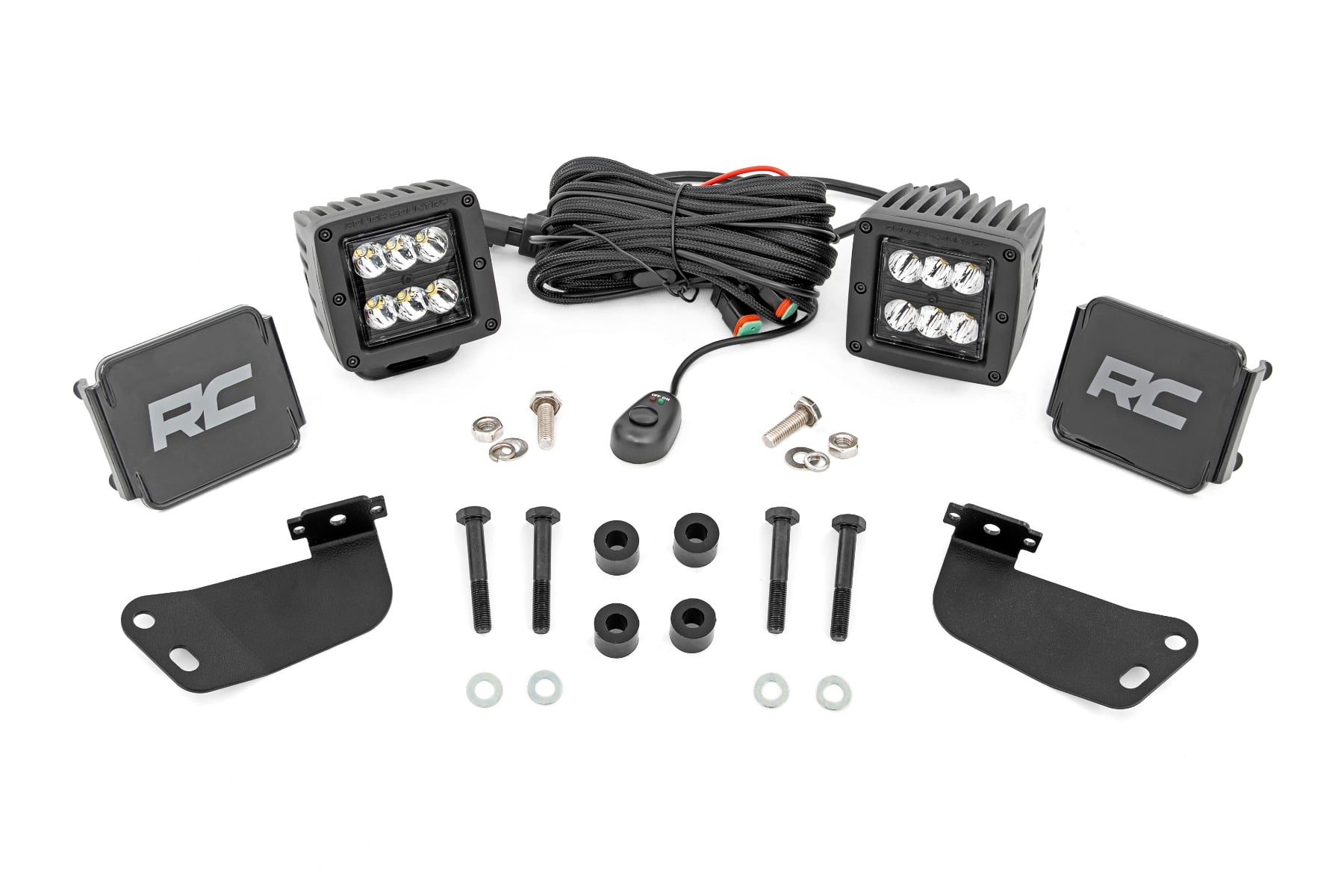 LED Light Kit | Front Mount | 2" Black Pair | Segway 570 F by Rough Country