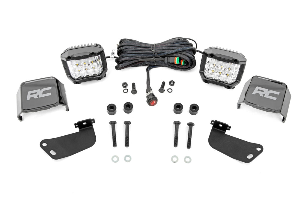 LED Light Kit | Front Mount | 3" Chrome Pair | Wide Angle | Segway 570 F by Rough Country