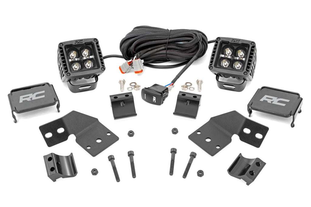 LED Light Kit | Front Mount | 2" Black Pair | Amber DRL | Polaris XPEDITION XP 5 by Rough Country