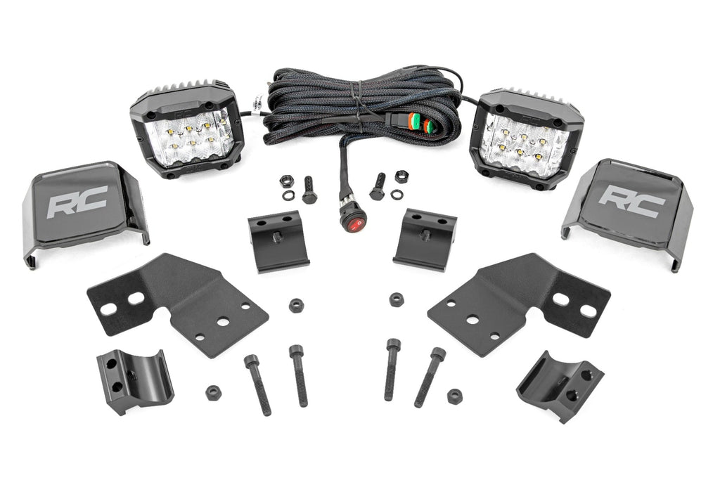 LED Light Kit | Front Mount | 3" Chrome Pair | Wide Angle | Polaris XPEDITION ADV 5 by Rough Country