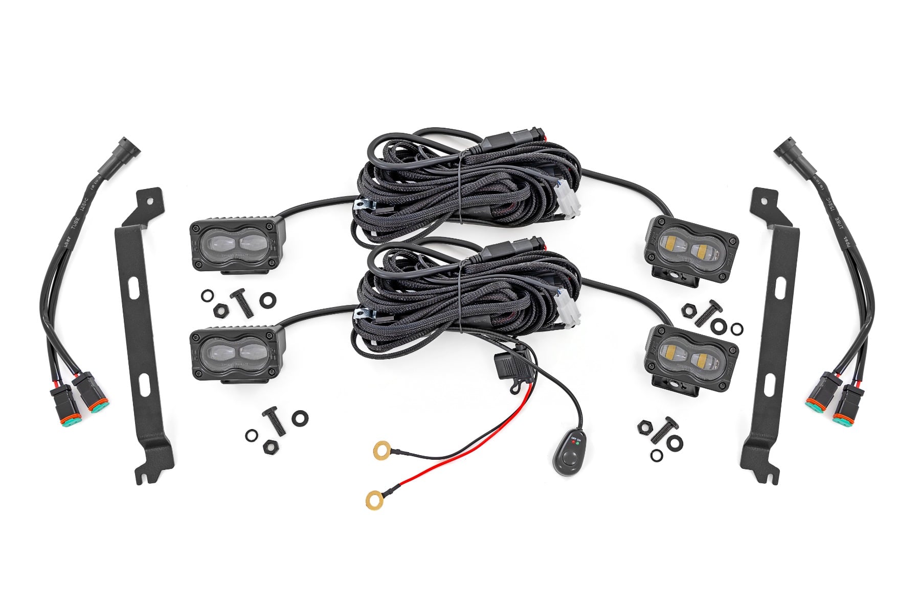 LED Fog Light Kit | 3x1.75 Inch Black Series Slim Aux | Toyota Tacoma (2024-2026) by Rough Country