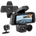 1080P FHD 3 Channel WiFi Dash Cam 170 Degree Wide Angle Triple Car Camera With IR Night G Sensor Motion Detection Loop Recording App Control Support 128G Max by Nino Auto Repair
