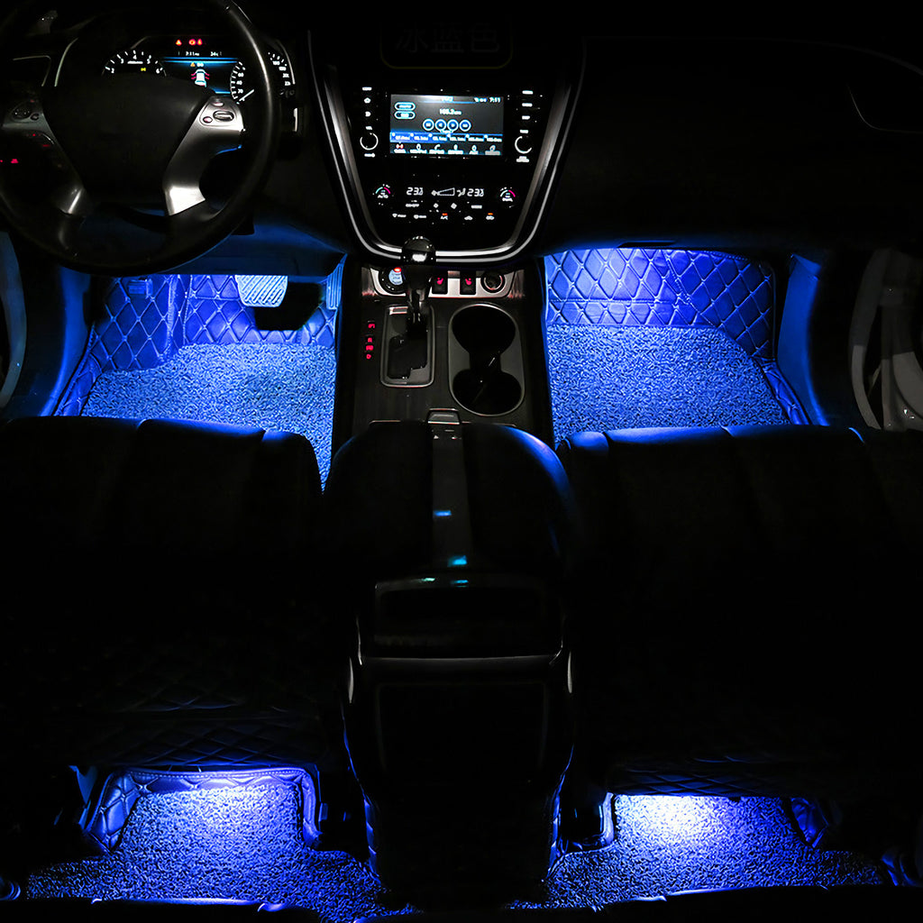 Four Piece Car Interior LED Atmosphere Light Decorative Lamp DC 12V Blue Glow For Vehicle Interior Ambience And Style by Nino Auto Repair